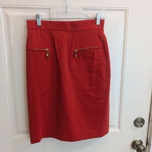 Vintage Escada Vibrant Red Pencil Skirt